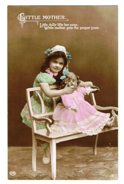 画像1: 女の子とお人形　イギリス1910年代 (1)