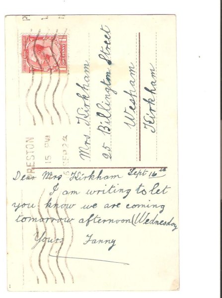 画像2: 女の子とお人形 イギリス1924年消印 (2)