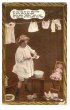 画像1: お人形さんの服を洗濯する女の子　イギリス１９１０年代 (1)