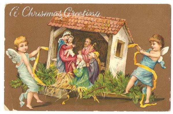 画像1: クリスマスカード　天使 (1)