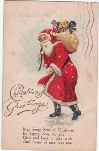 画像1: クリスマスカード　サンタさん (1)
