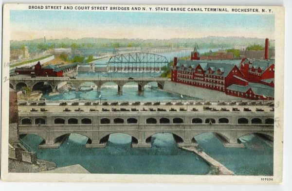 画像1: アメリカ　ニューヨーク　Broad Street and Court Street Bridges Rochester 橋 (1)