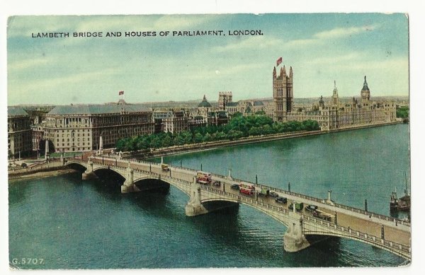 画像1: イギリス　ロンドン　Lambeth Bridge and Houses of Parlament ランベス橋と国会議事堂 (1)