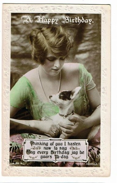 画像1: イギリス女優　Gladys Cooper グラディス・クーパーと仔犬 (1)