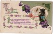 画像1: スミレのお花と猫のバースデーカード　Helena Maguire (1)