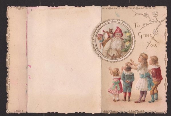 画像2: サンタさんと子ども達　クリスマスグリーティングカード (2)
