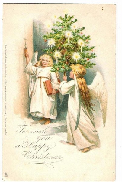 画像1: クリスマスカード　天使の訪問 (1)