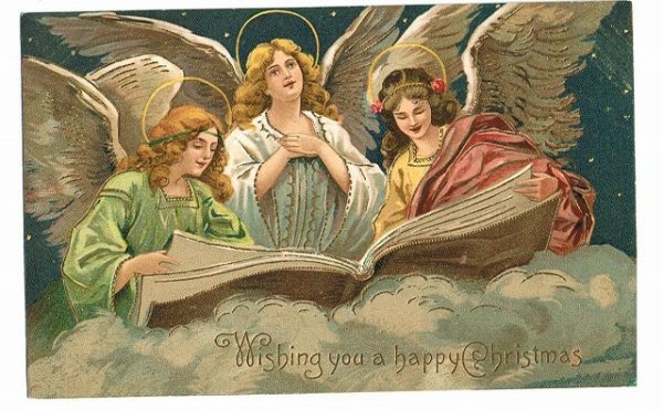 画像1: クリスマスカード　3人の天使 Mailick (1)