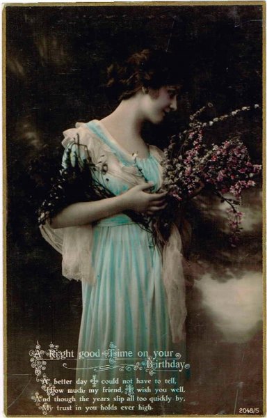 画像1: お花と女性 (1)
