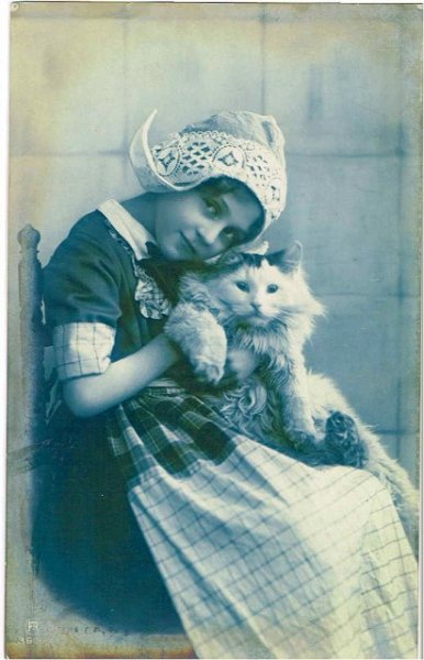 画像1: オランダの女の子と猫 (1)