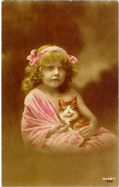 画像1: 女の子と猫 (1)