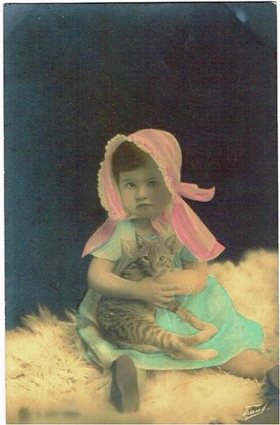 画像1: 女の子と猫 (1)