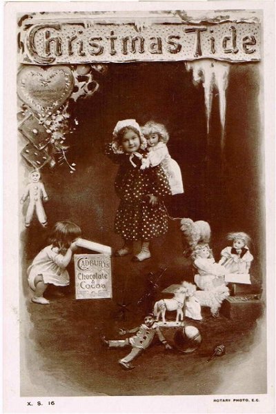 画像1: お人形と女の子 　クリスマス (1)