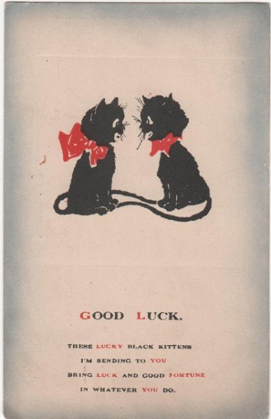 画像1: Good Luck Cat 幸運を招く黒猫　 (1)