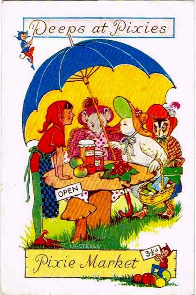 画像1: ピクシー妖精のマーケット　キノコ　L.R.Steele (1)