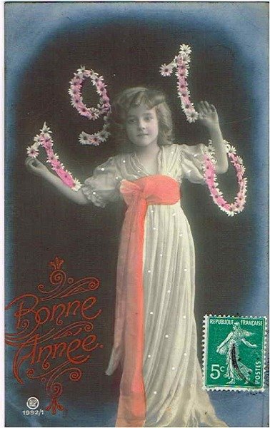 画像1: 1910年　新年を告げる女の子 (1)