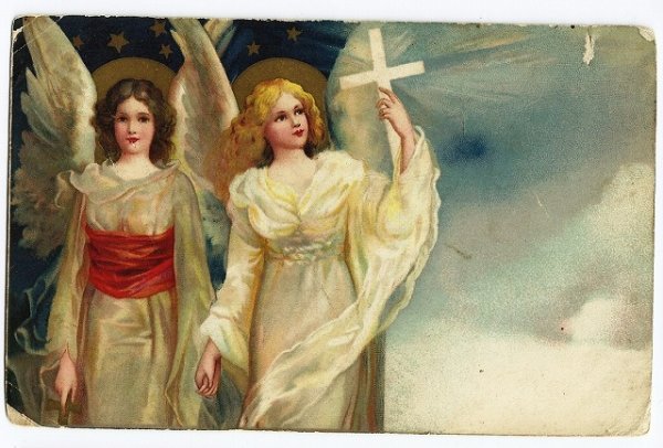 画像1: 十字架と天使　Ellen Clapsaddle　▼SALE 500▼ (1)