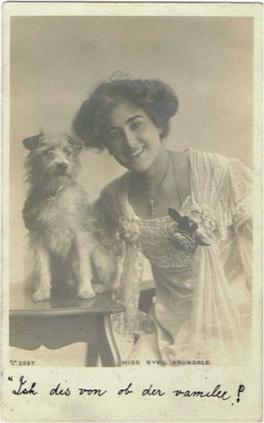 画像1: イギリス女優  Sybil Arundale ジャックラッセルテリア犬 (1)