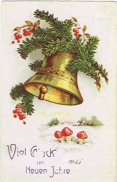 画像1: キノコとベルのニューイヤーズカード　年賀状 (1)