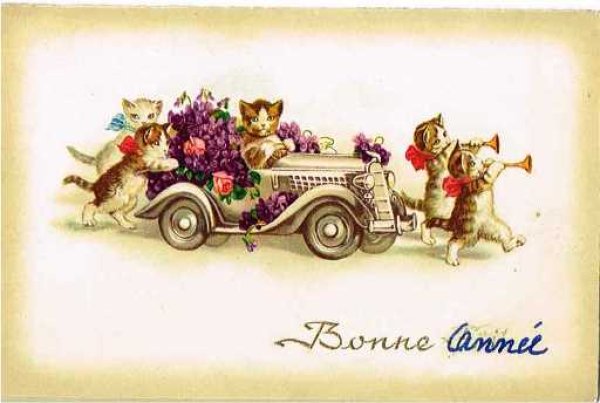画像1: 車で猫パレード　W.Fialkowska (1)
