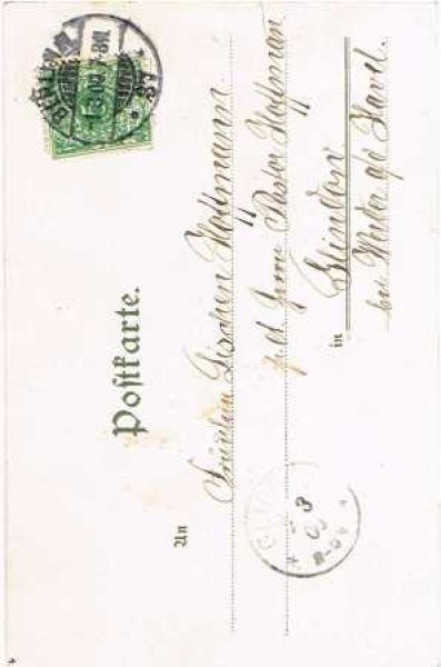 画像2: レストランで食事をする猫の家族 1900年消印 (2)