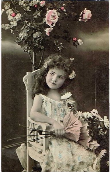 画像1: お花と女の子 (1)