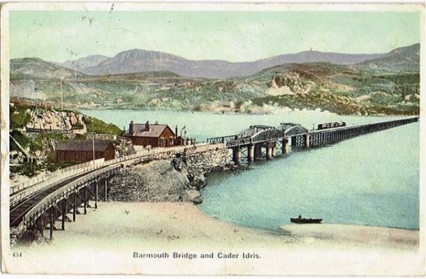 画像1: イギリス　鉄道橋　Barmouth Bridge and Cader Idris (1)