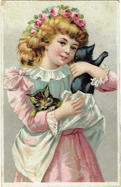 画像1: 猫と女の子　 (1)