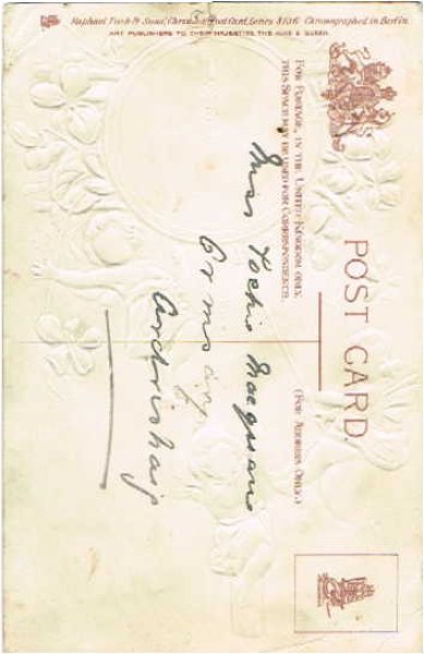 画像2: 年賀状 スミレのお花の時計と天使 (2)