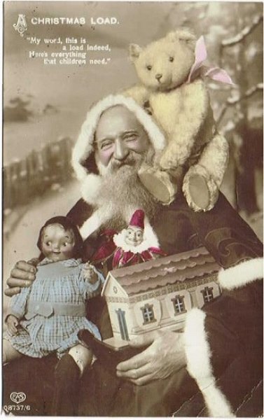 画像1: クリスマス　サンタさんとテディベアとお人形 (1)