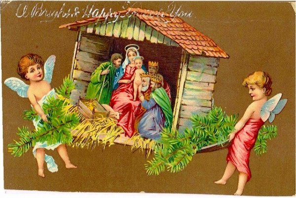 画像1: クリスマスカード　天使 (1)