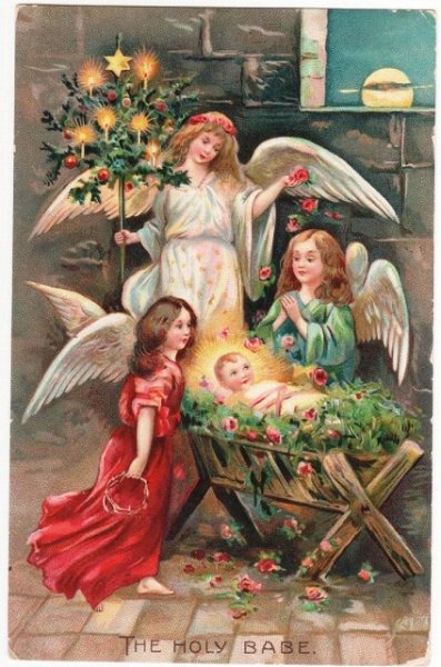 画像1: クリスマスカード　祝福する天使 (1)