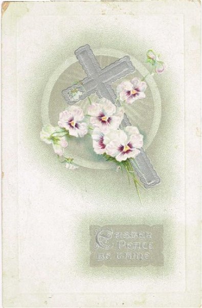 画像1: パンジーのお花と十字架 (1)