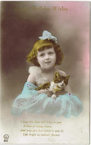 画像1: 女の子と猫  (1)