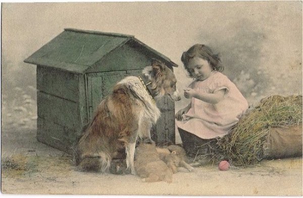 画像1: 女の子と犬の家族 (1)