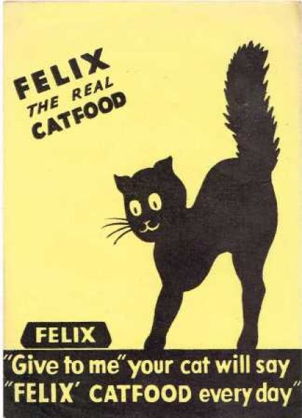 画像1: Vintage Label  キャットフードラベル　黒猫フィリックス (1)