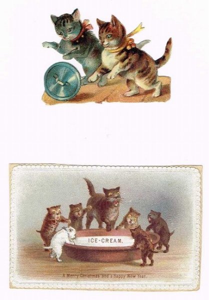 画像1: Vintage Ephemera 猫　２点セット (1)