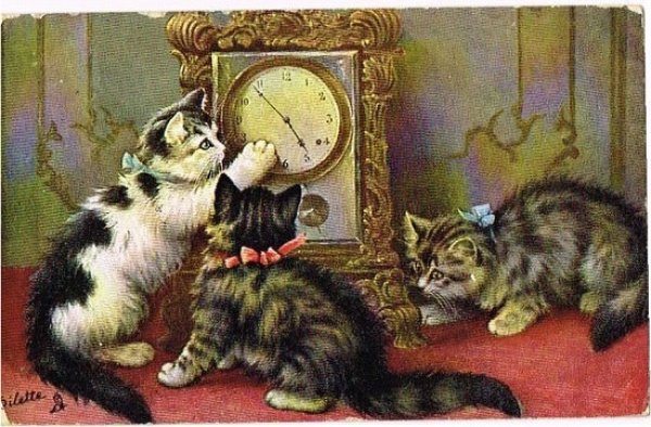 画像1: 時計と子猫 (1)