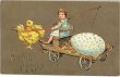 画像1: イースター　ヒヨコ車で卵を運ぶ子ども (1)
