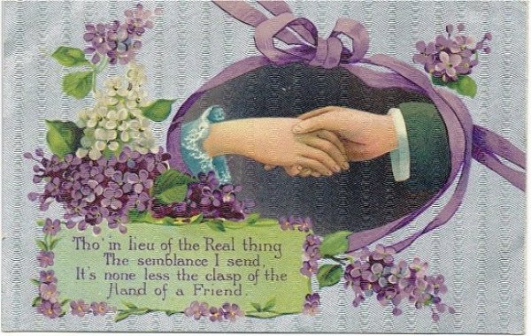 画像1: お花と握手をする手 (1)