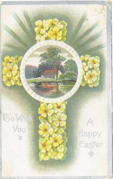 画像1: イースター　お花の十字架 (1)