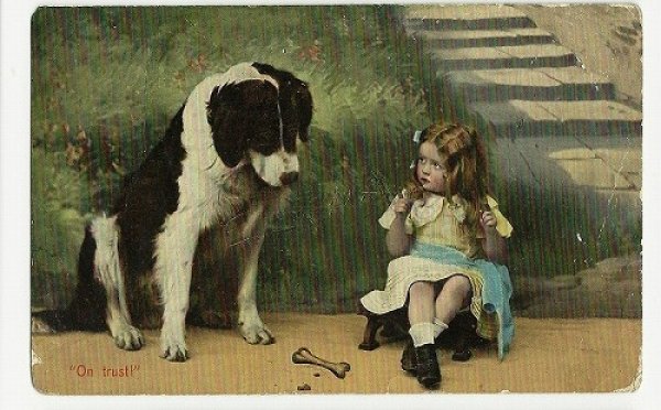 画像1: 大きな犬と女の子 (1)
