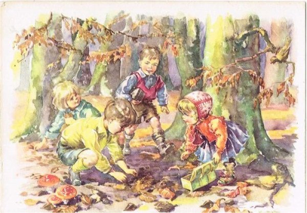 画像1: 宝物を森に埋める子ども　キノコ (1)