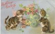 画像1: 花瓶のお花と猫　Helena Maguire  (1)