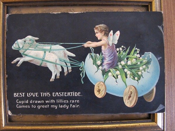 画像2: イースター 羊の卵車に乗る天使 スズラン (2)