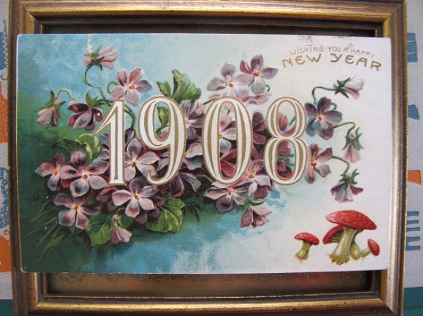 画像1: New Year 1908年　スミレのお花とキノコ (1)