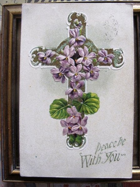 画像1: スミレのお花の十字架 (1)