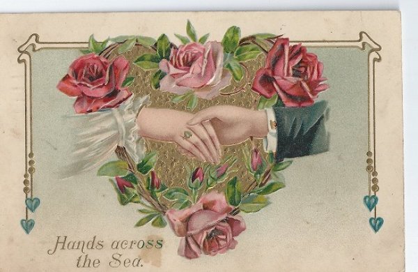 画像1: 握手する手と薔薇のお花 (1)