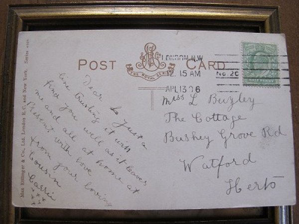 画像2: イースター　小鳥と卵と忘れな草のお花の一輪車　1906年 (2)