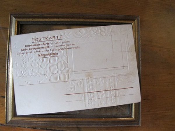 画像3: スミレのお花とツバメと水辺の風景　シルク貼り　（未使用） (3)